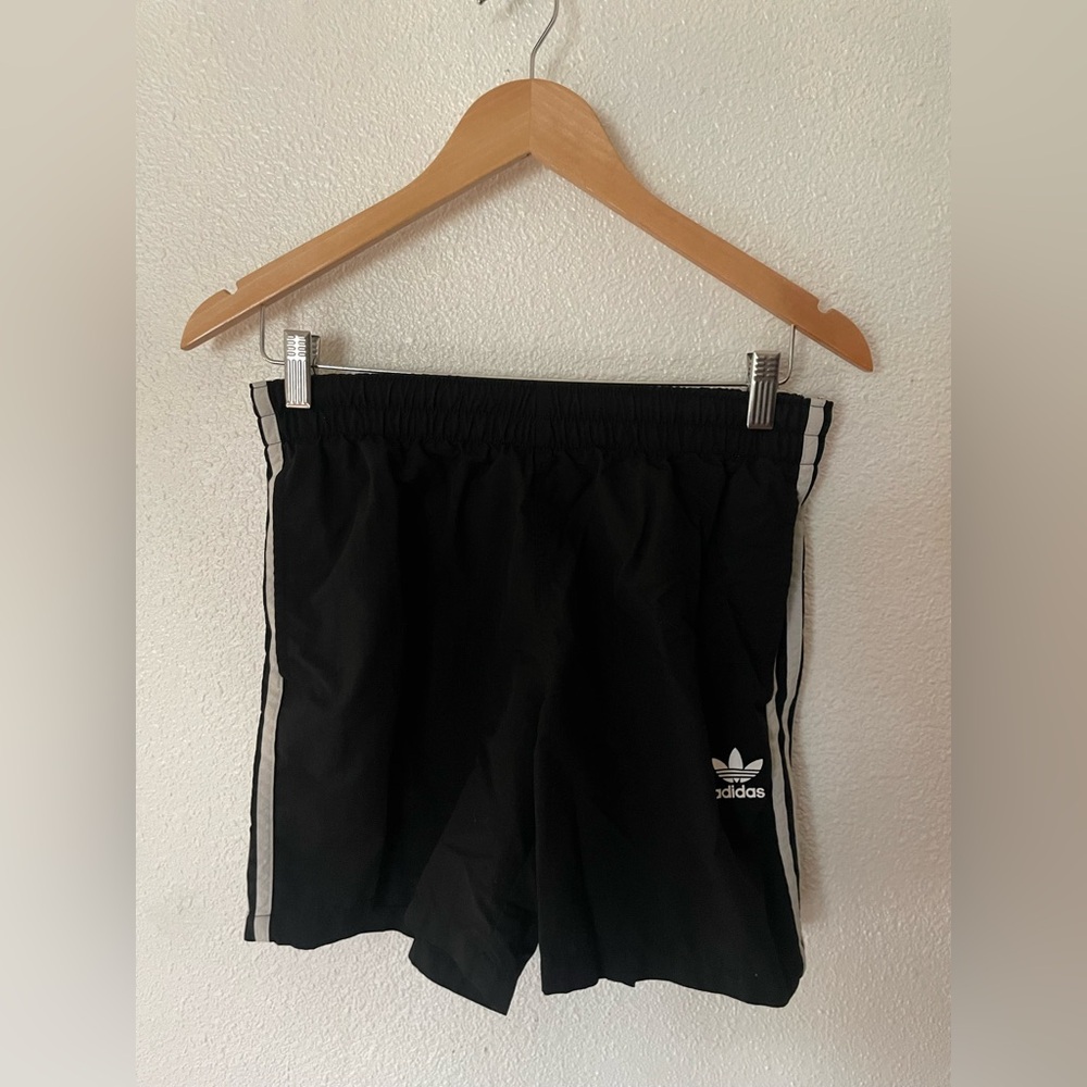 Adidas Primegreen Pull On Black Three Stripe Shorts Size Small